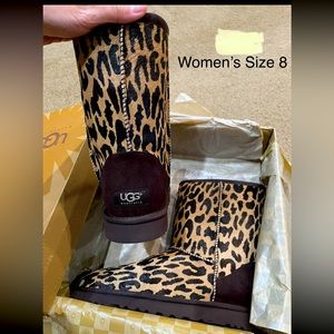 UGG AUSTRALIA CLASSIC EXOTIC CHEETAH PRINT BOOTS Size 8 *NEW with Box *